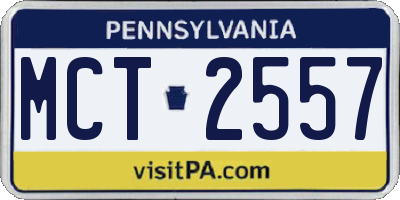 PA license plate MCT2557