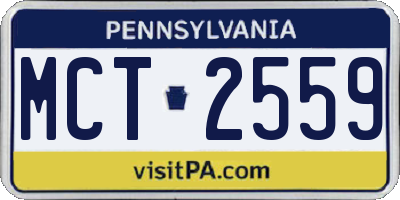 PA license plate MCT2559