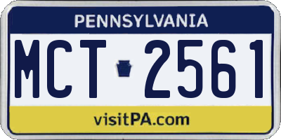 PA license plate MCT2561