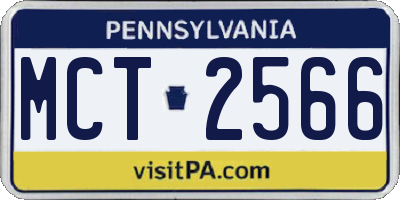 PA license plate MCT2566
