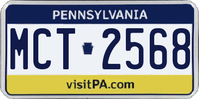 PA license plate MCT2568
