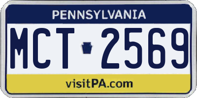 PA license plate MCT2569