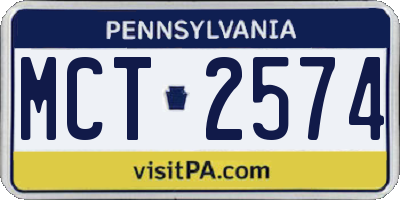 PA license plate MCT2574