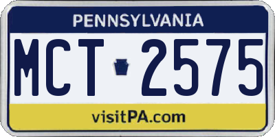 PA license plate MCT2575