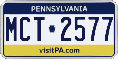 PA license plate MCT2577