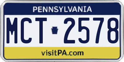 PA license plate MCT2578