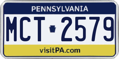 PA license plate MCT2579
