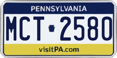 PA license plate MCT2580