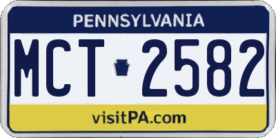PA license plate MCT2582