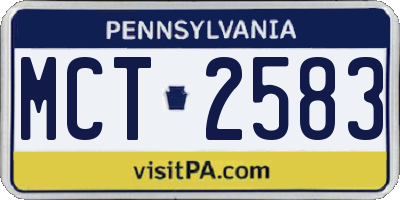 PA license plate MCT2583