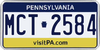 PA license plate MCT2584