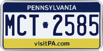 PA license plate MCT2585
