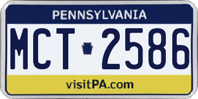 PA license plate MCT2586