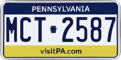 PA license plate MCT2587