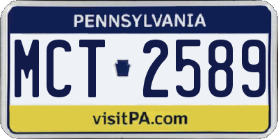PA license plate MCT2589