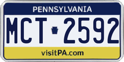 PA license plate MCT2592