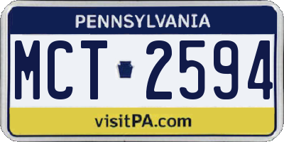 PA license plate MCT2594