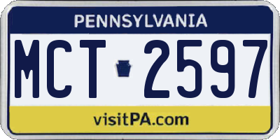 PA license plate MCT2597