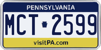 PA license plate MCT2599