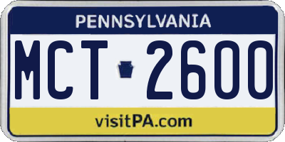 PA license plate MCT2600