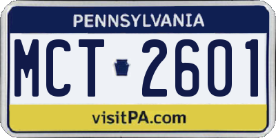 PA license plate MCT2601