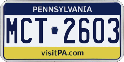 PA license plate MCT2603