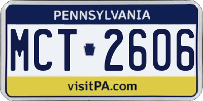 PA license plate MCT2606