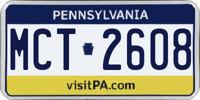 PA license plate MCT2608
