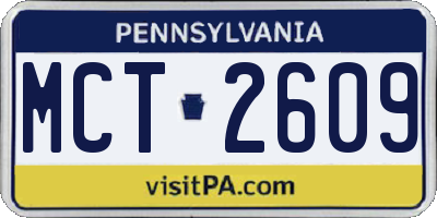 PA license plate MCT2609