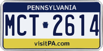 PA license plate MCT2614