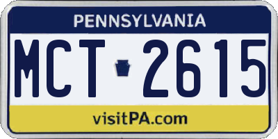 PA license plate MCT2615