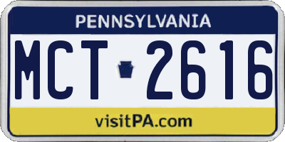 PA license plate MCT2616