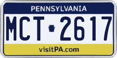 PA license plate MCT2617