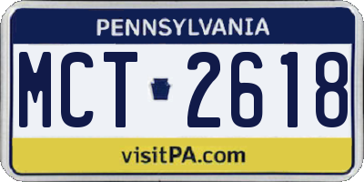 PA license plate MCT2618