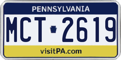 PA license plate MCT2619