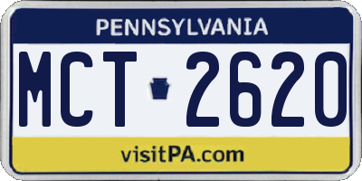 PA license plate MCT2620