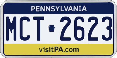 PA license plate MCT2623