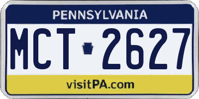 PA license plate MCT2627