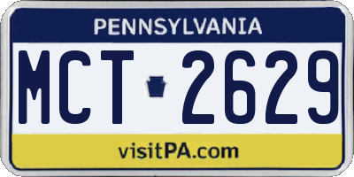 PA license plate MCT2629