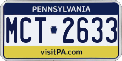 PA license plate MCT2633