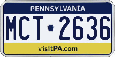 PA license plate MCT2636