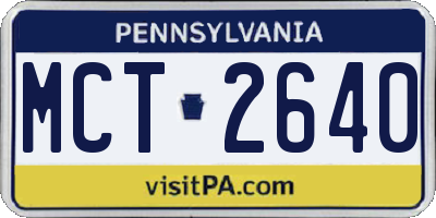 PA license plate MCT2640