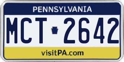 PA license plate MCT2642