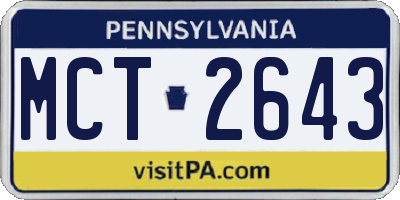 PA license plate MCT2643