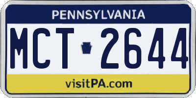 PA license plate MCT2644