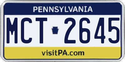 PA license plate MCT2645
