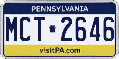PA license plate MCT2646