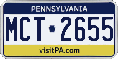 PA license plate MCT2655