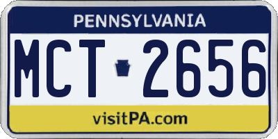 PA license plate MCT2656