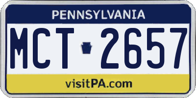 PA license plate MCT2657